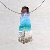 3D Aquascape Mini Tower Pendant, Dichroic Ocean Beach Necklace