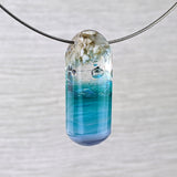 3D Aquascape Mini Tower Pendant, Dichroic Ocean Beach Necklace