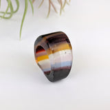 Amber Clear Lavender Statement Ring, Cocktail Ring, Hand Carved Chunky Ring, Modern Big Glass Ring