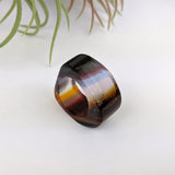 Amber Clear Lavender Statement Ring, Cocktail Ring, Hand Carved Chunky Ring, Modern Big Glass Ring