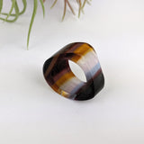 Amber Clear Lavender Statement Ring, Cocktail Ring, Hand Carved Chunky Ring, Modern Big Glass Ring