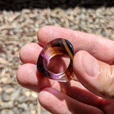 Amber Clear Lavender Statement Ring, Cocktail Ring, Hand Carved Chunky Ring, Modern Big Glass Ring