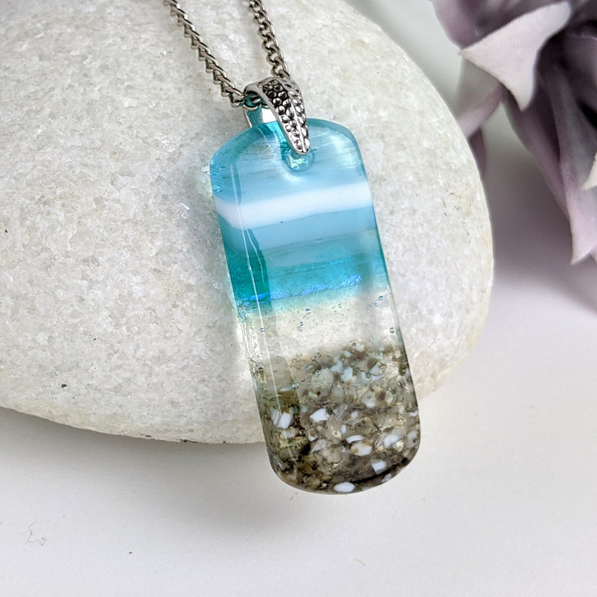 Fused glass pendant necklace hotsell