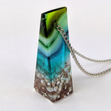 3D Aquascape Tower Pendant, Ocean Beach Necklace