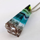 3D Aquascape Tower Pendant, Ocean Beach Necklace