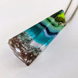 3D Aquascape Tower Pendant, Ocean Beach Necklace