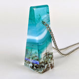 3D Aquascape Tower Pendant, Ocean Beach Necklace