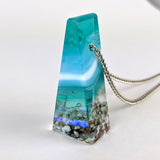 3D Aquascape Tower Pendant, Ocean Beach Necklace