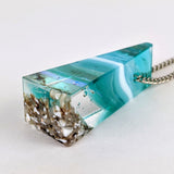3D Aquascape Tower Pendant, Ocean Beach Necklace