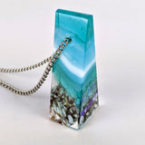 3D Aquascape Tower Pendant, Ocean Beach Necklace