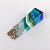 3D Aquascape Tower Pendant, Dichroic Ocean Beach Necklace