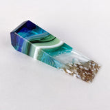 3D Aquascape Tower Pendant, Dichroic Ocean Beach Necklace