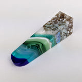 3D Aquascape Tower Pendant, Dichroic Ocean Beach Necklace