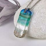 Aqua Green Standard Fused Dichroic Glass Aquascape Necklace