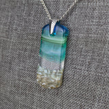 Aqua Green Standard Fused Dichroic Glass Aquascape Necklace