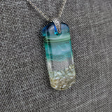 Aqua Green Standard Fused Dichroic Glass Aquascape Necklace