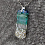 Aqua Green Standard Fused Dichroic Glass Aquascape Necklace