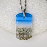 Bright Blue 1.5 Standard Fused Dichroic Glass Aquascape Necklace