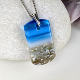 Bright Blue 1.5 Standard Fused Dichroic Glass Aquascape Necklace