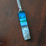 Aqua Green Thin Standard Fused Dichroic Glass Aquascape Necklace