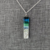 Aqua Green Thin Standard Fused Dichroic Glass Aquascape Necklace