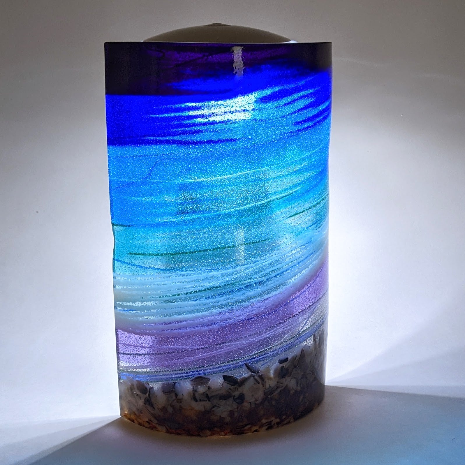 Midnight Aquascape Lamp Shade with Light