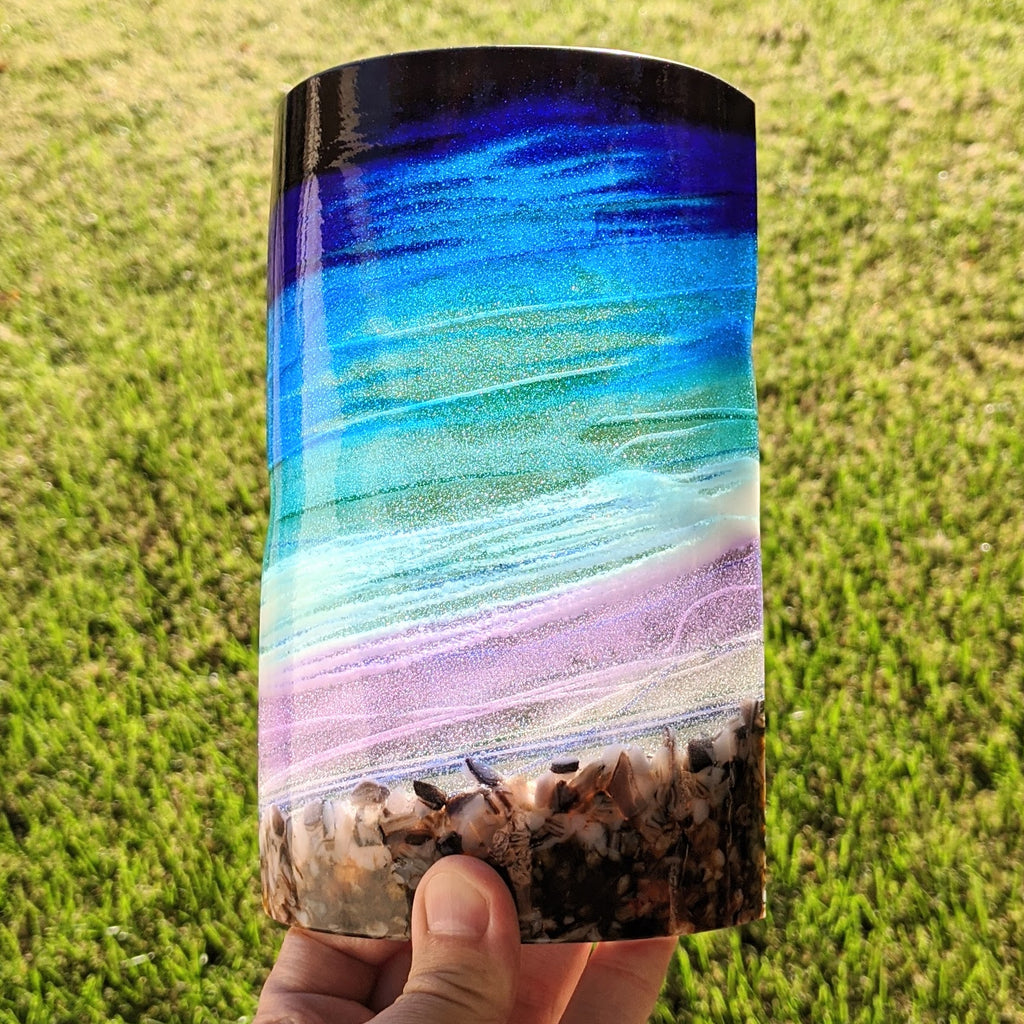 Midnight Aquascape Lamp Shade with Light