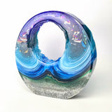 Portality II - Aqua Vortex Glass Sculpture