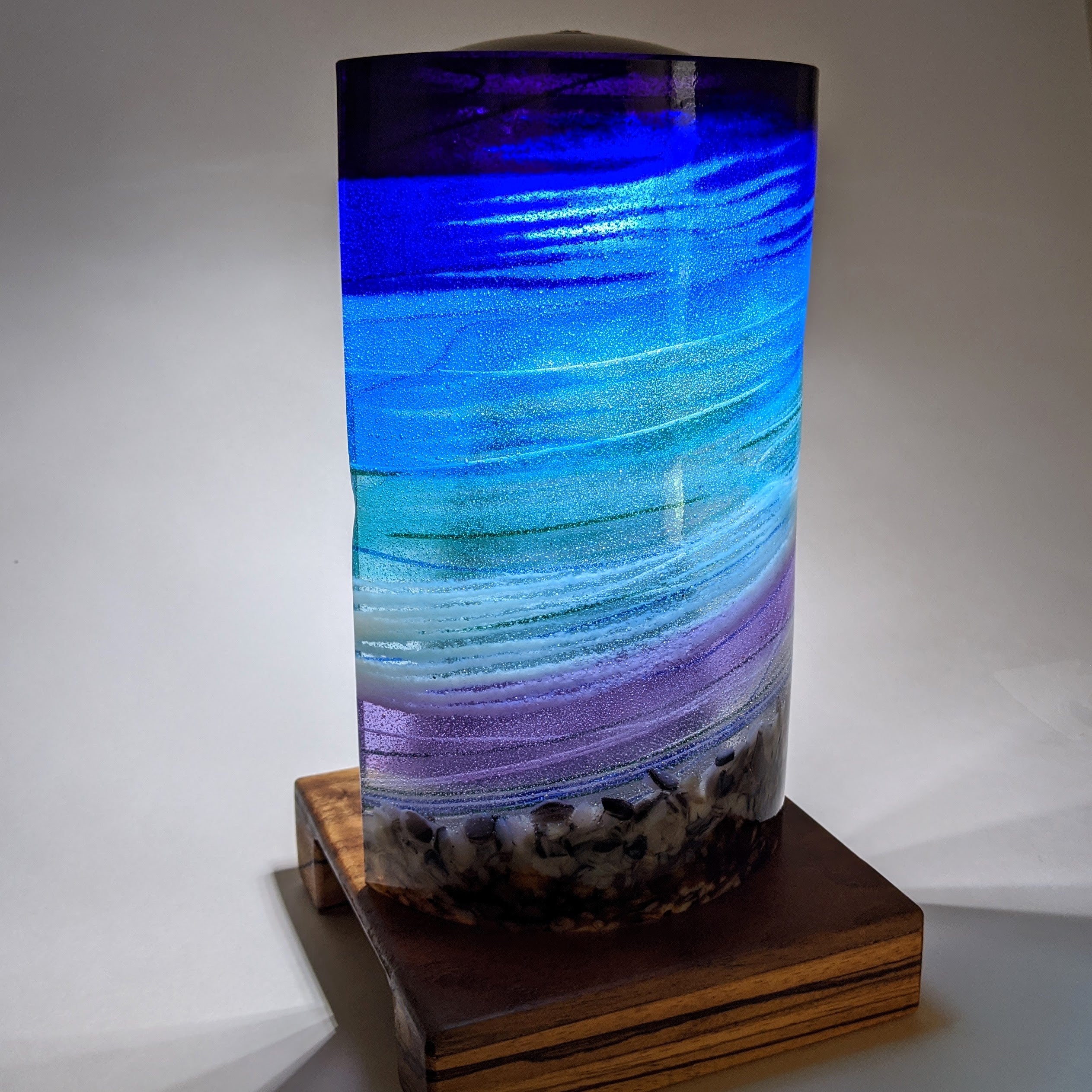 Midnight Aquascape Lamp Shade with Light