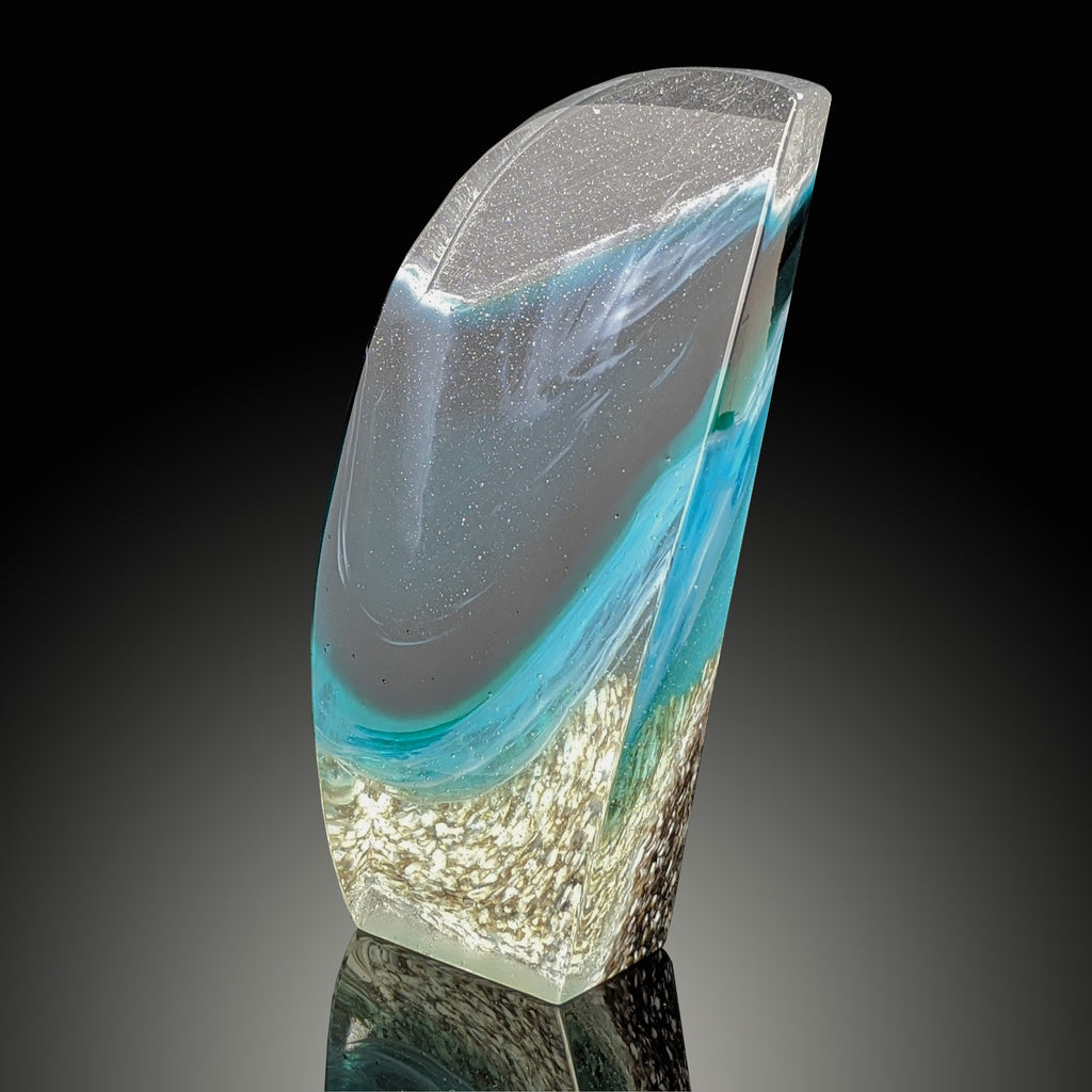 Winter Shorebreak - Glass Sculpture