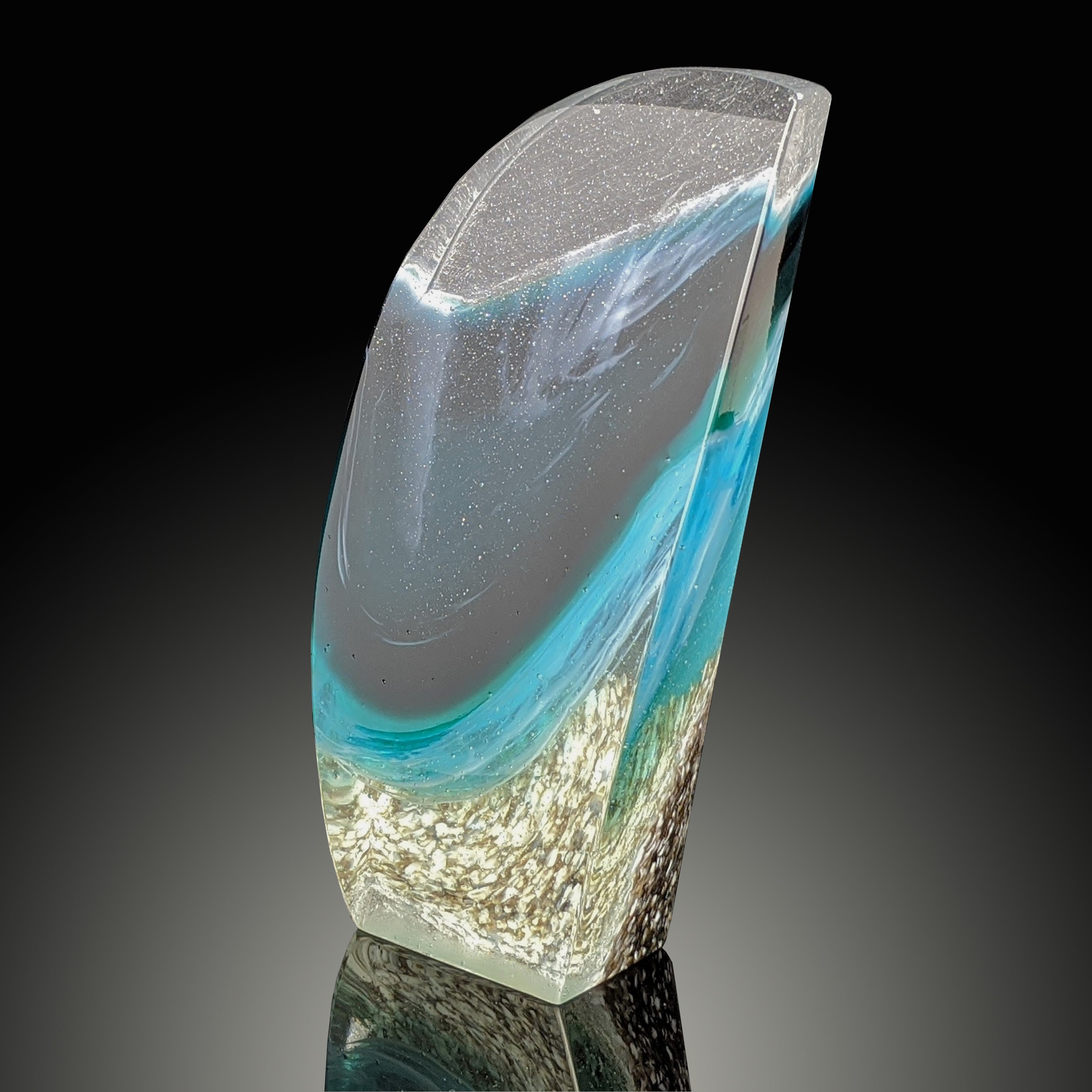 Winter Shorebreak - Glass Sculpture