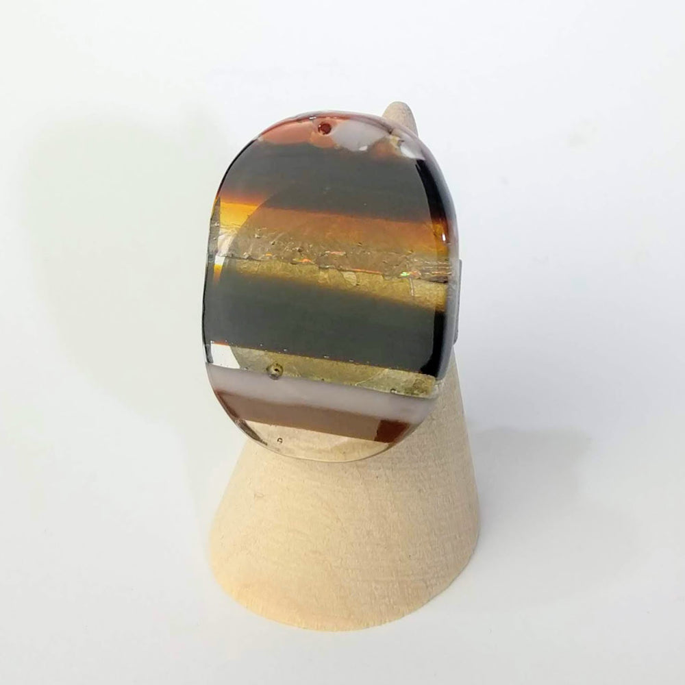 Brown And Black Statement Ring, Cocktail Ring, Chunky Ring, Glass Ring, Big Bold Adjustable Ring