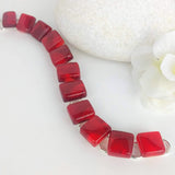 Bright Cherry Red Link Bracelet, Dichroic Bracelet, Fused Glass Bracelet, Handmade Bracelet