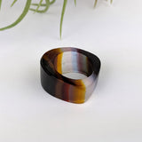 Amber Clear Lavender Statement Ring, Cocktail Ring, Hand Carved Chunky Ring, Modern Big Glass Ring