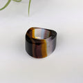 Amber Clear Lavender Statement Ring, Cocktail Ring, Hand Carved Chunky Ring, Modern Big Glass Ring