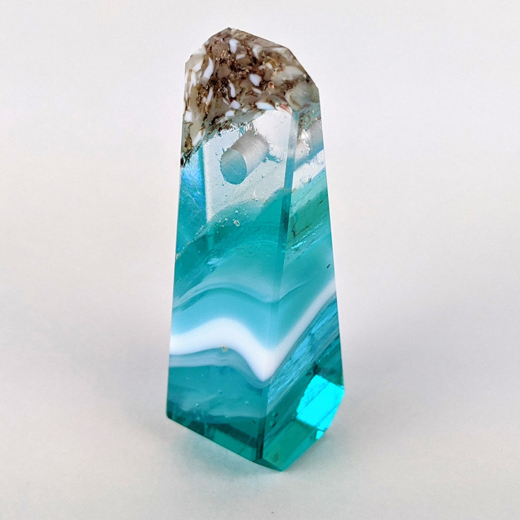 3D Aquascape Tower Pendant, Ocean Beach Necklace