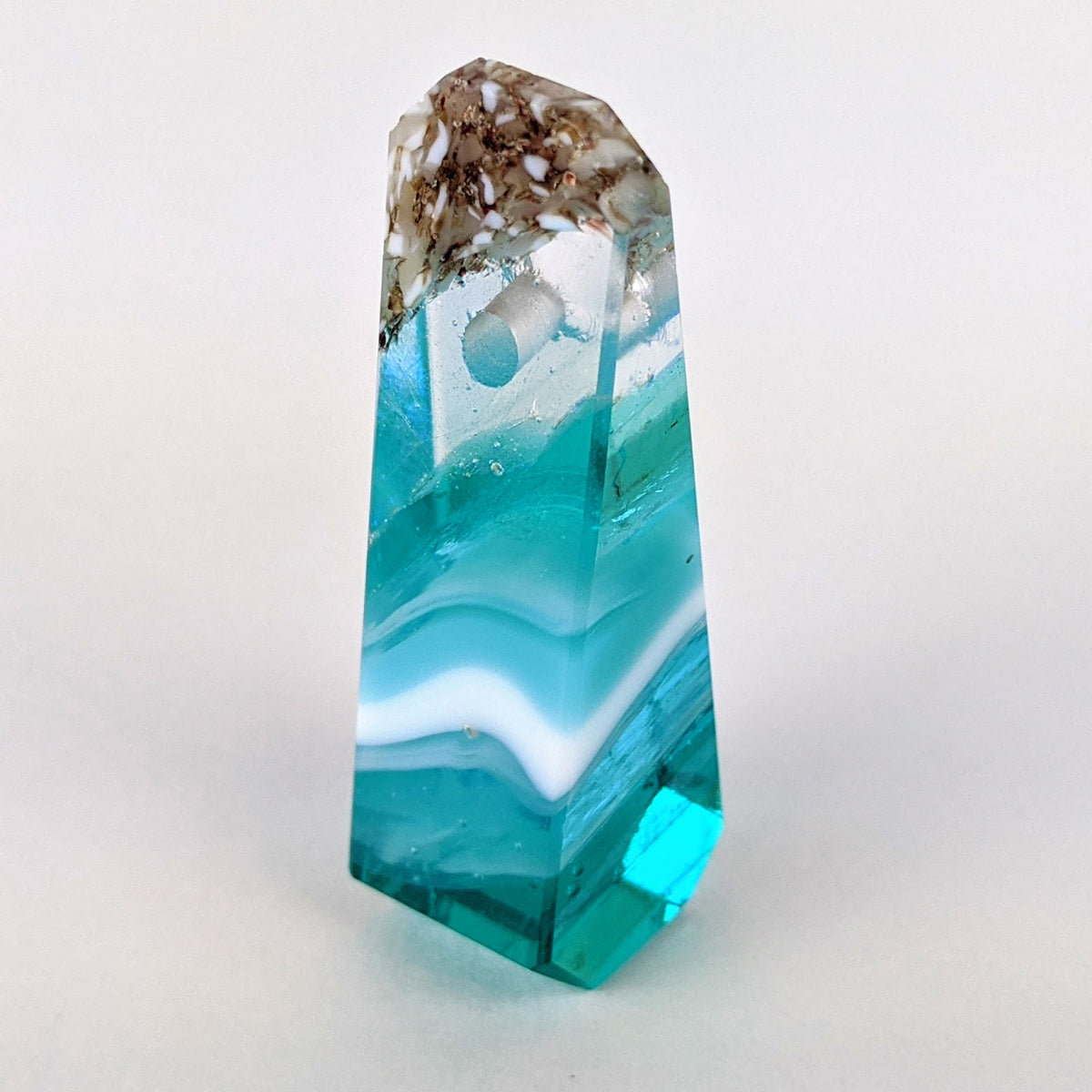 3D Aquascape Tower Pendant, Ocean Beach Necklace