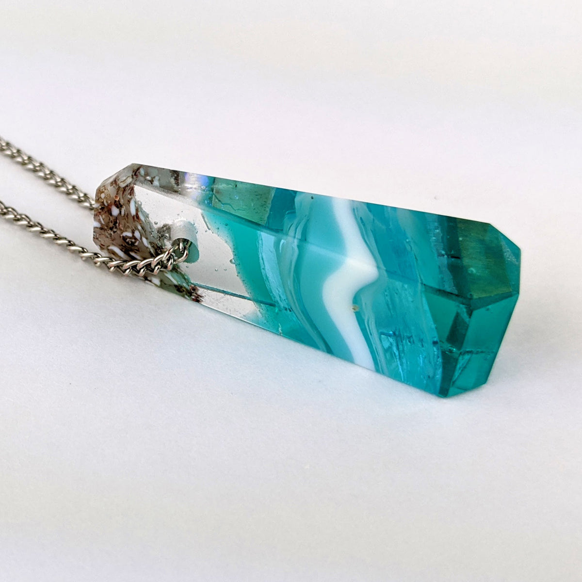 3D Aquascape Tower Pendant, Ocean Beach Necklace