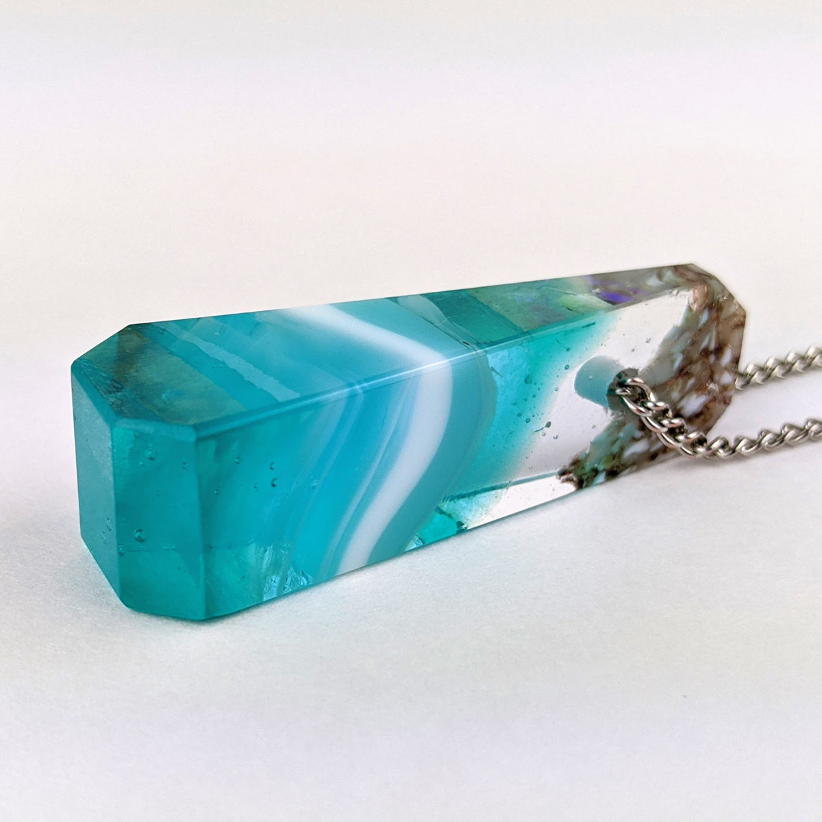 3D Aquascape Tower Pendant, Ocean Beach Necklace