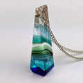 3D Aquascape Tower Pendant, Dichroic Ocean Beach Necklace
