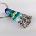 3D Aquascape Tower Pendant, Dichroic Ocean Beach Necklace