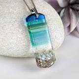 Aqua Green Standard Fused Dichroic Glass Aquascape Necklace
