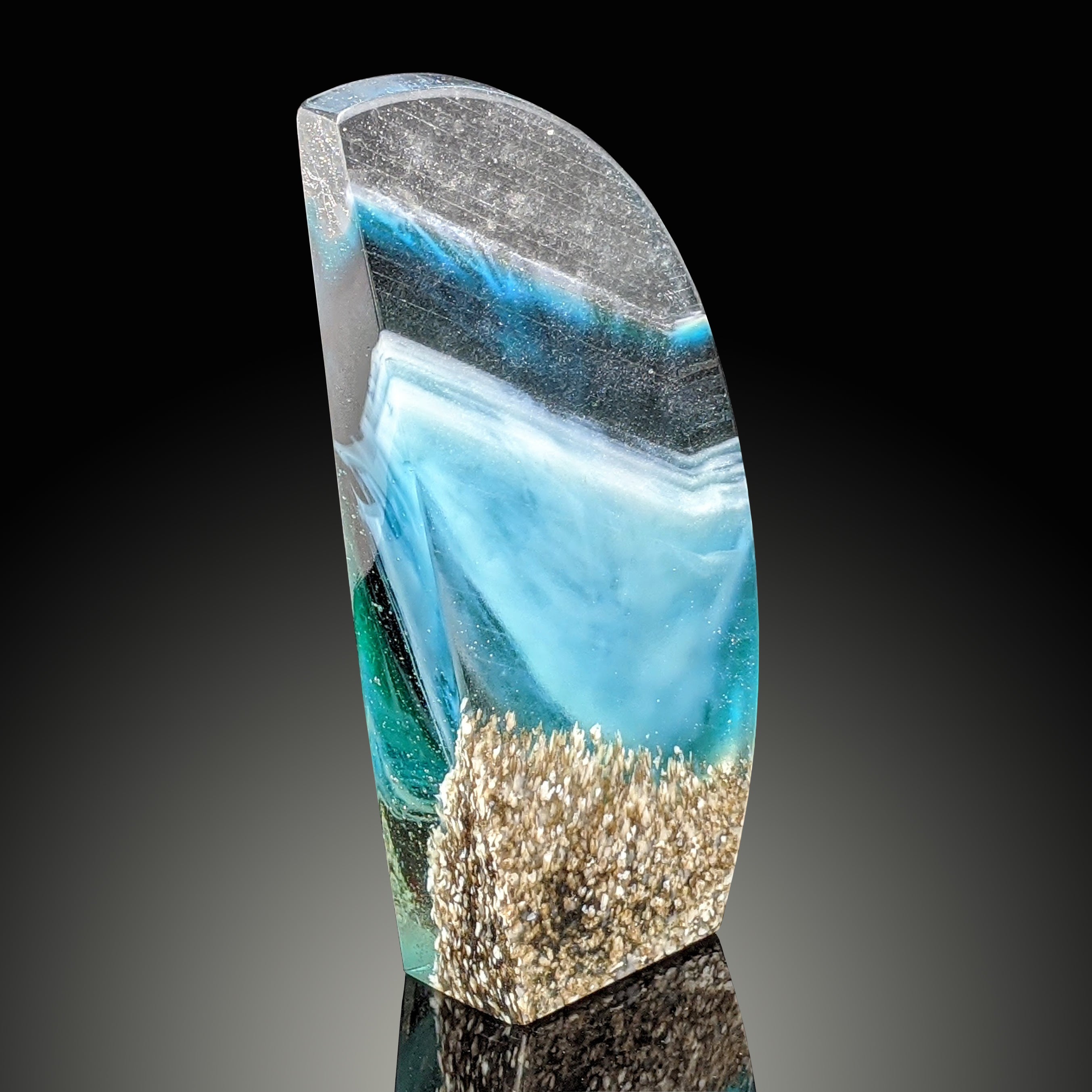 Winter Shorebreak - Glass Sculpture
