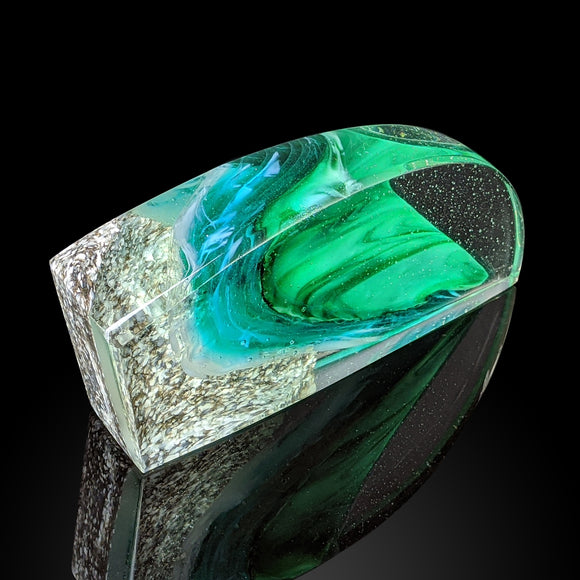 Emerald Shorebreak - Glass Sculpture
