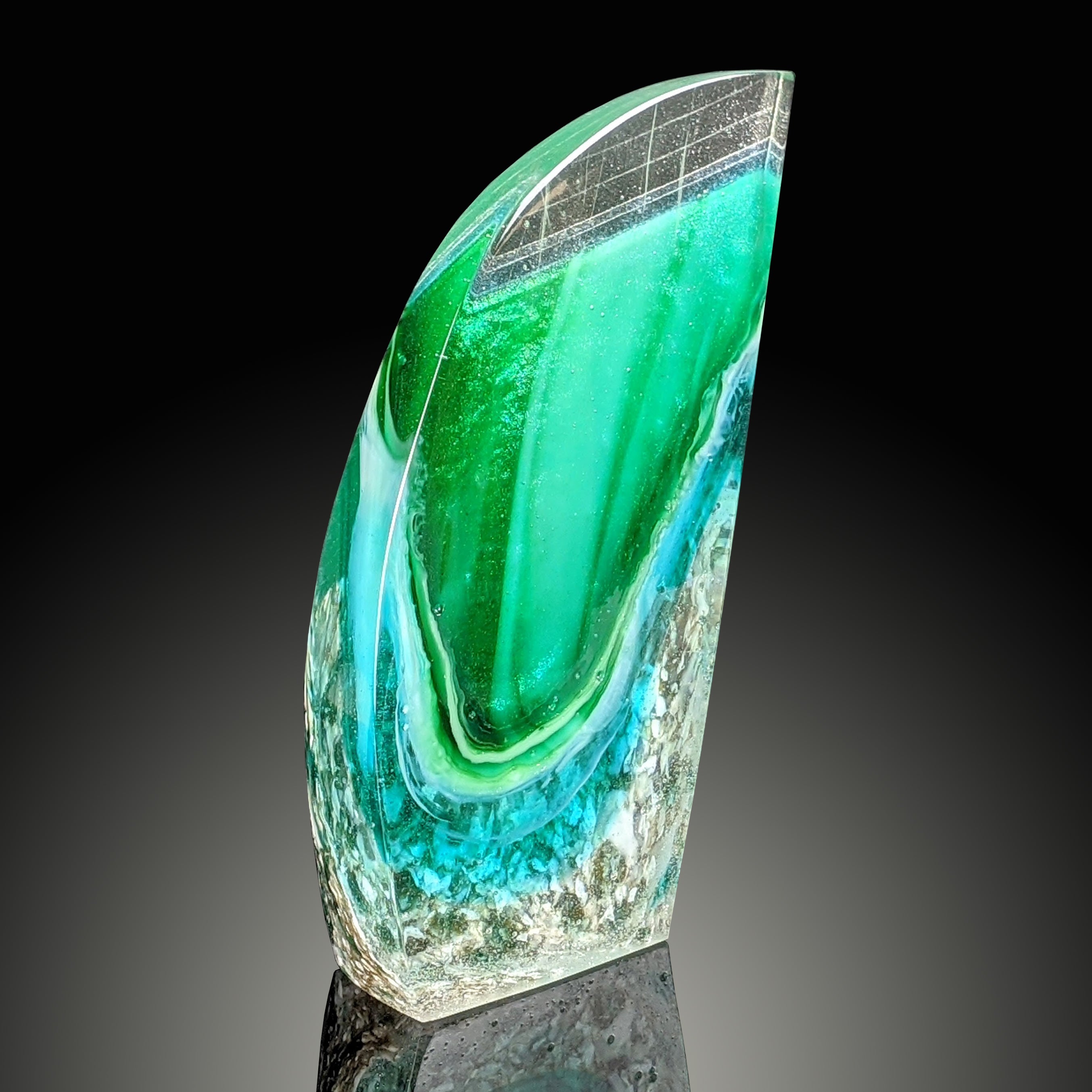 Green Shorebreak - Glass Sculpture
