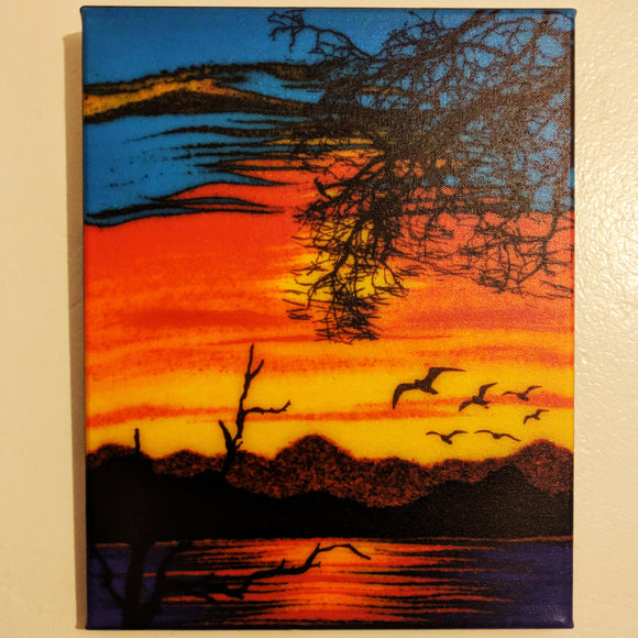 Silhouette Gulls - Giclée on Canvas